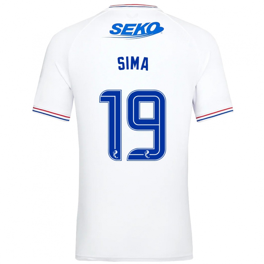 Men Football Abdallah Sima #19 White Away Jersey 2023/24 T-Shirt