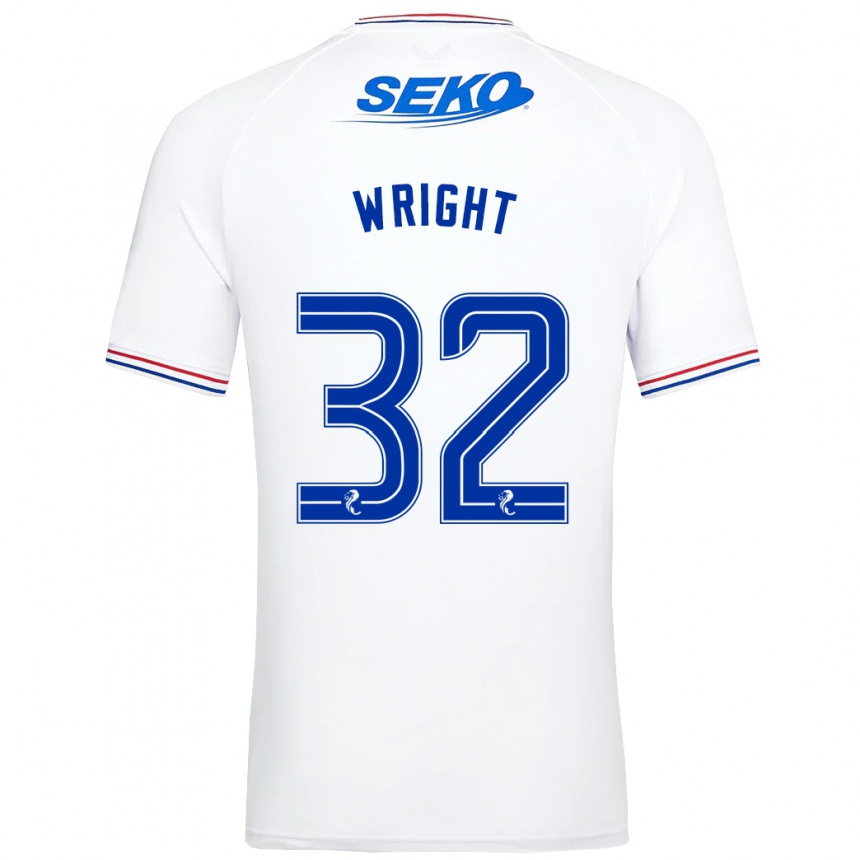 Men Football Kieran Wright #32 White Away Jersey 2023/24 T-Shirt