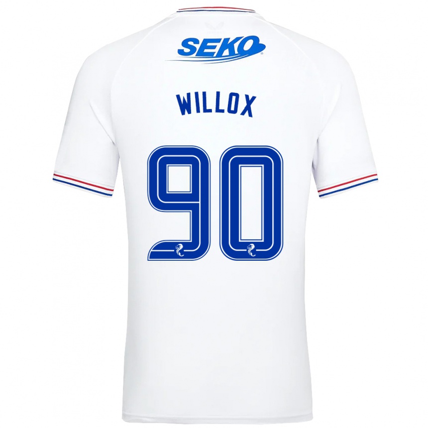 Men Football Kieron Willox #90 White Away Jersey 2023/24 T-Shirt