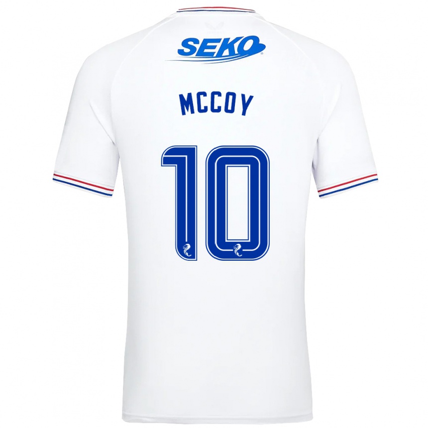 Men Football Kayla Mccoy #10 White Away Jersey 2023/24 T-Shirt