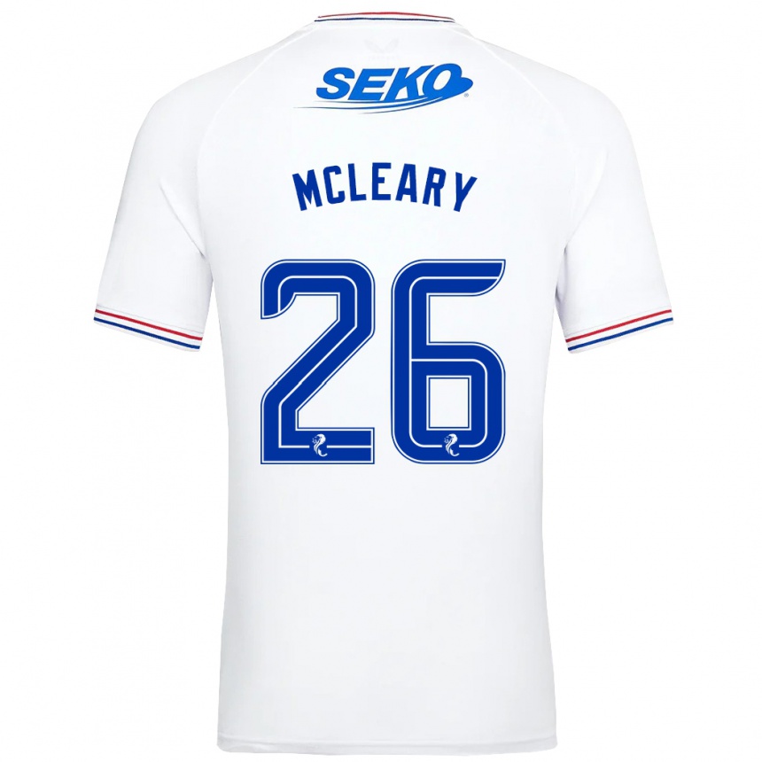 Men Football Jodi Mcleary #26 White Away Jersey 2023/24 T-Shirt