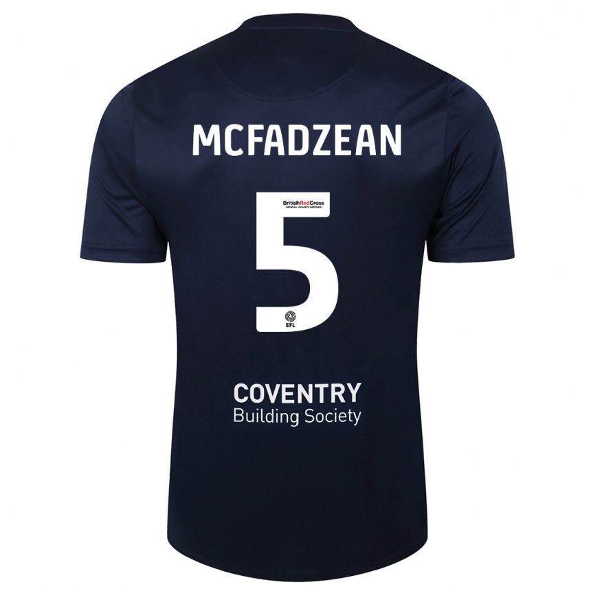 Men Football Kyle Mcfadzean #5 Red Navy Away Jersey 2023/24 T-Shirt