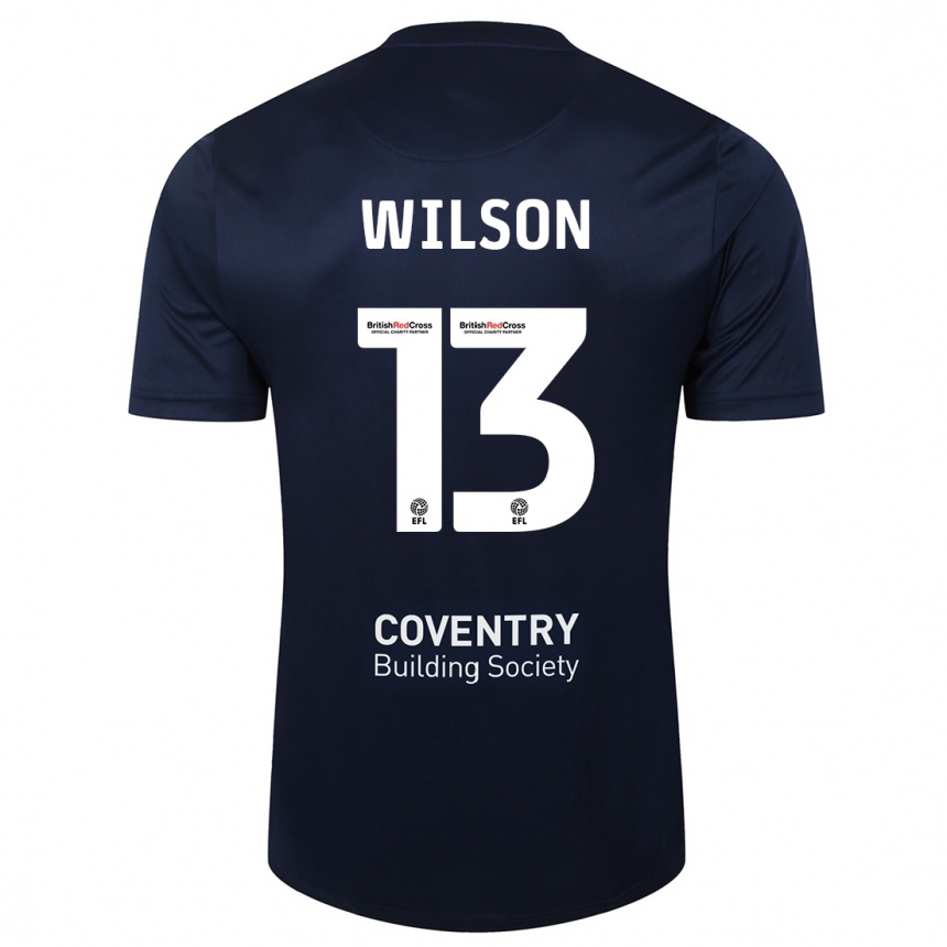 Men Football Ben Wilson #13 Red Navy Away Jersey 2023/24 T-Shirt