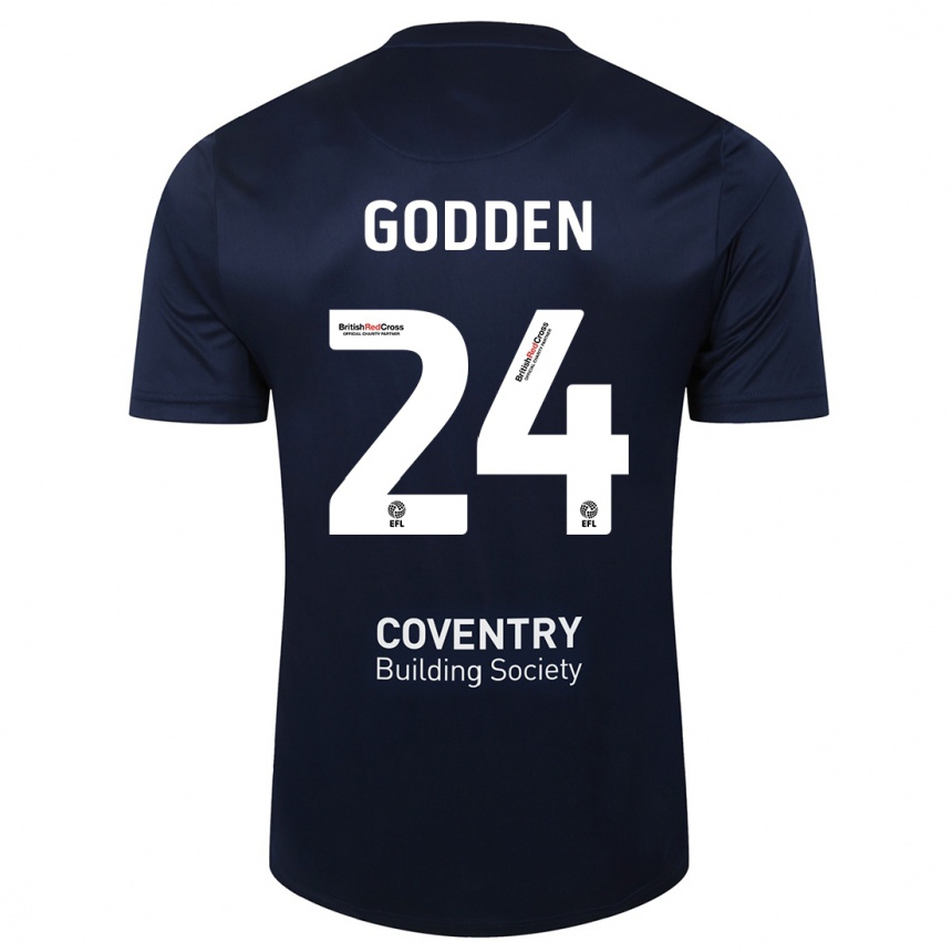 Men Football Matt Godden #24 Red Navy Away Jersey 2023/24 T-Shirt