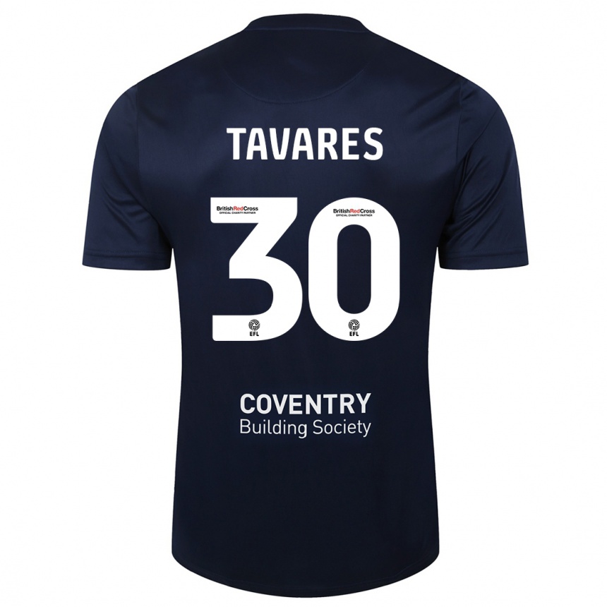 Men Football Fábio Tavares #30 Red Navy Away Jersey 2023/24 T-Shirt