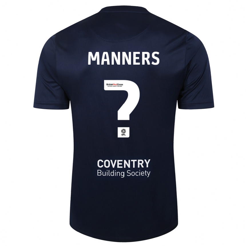 Men Football Charlie Manners #0 Red Navy Away Jersey 2023/24 T-Shirt