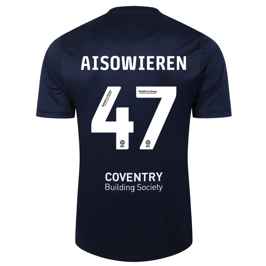 Men Football Evan Eghosa Aisowieren #47 Red Navy Away Jersey 2023/24 T-Shirt