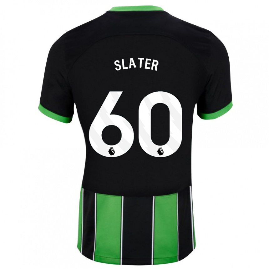 Men Football Jacob Slater #60 Black Green Away Jersey 2023/24 T-Shirt