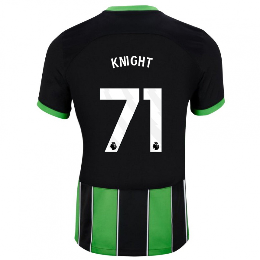 Men Football Joe Knight #71 Black Green Away Jersey 2023/24 T-Shirt