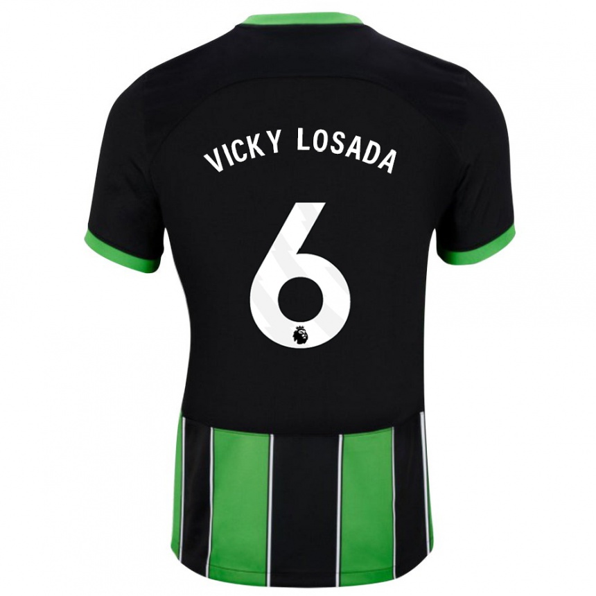 Men Football María Victoria Losada Gómez #6 Black Green Away Jersey 2023/24 T-Shirt