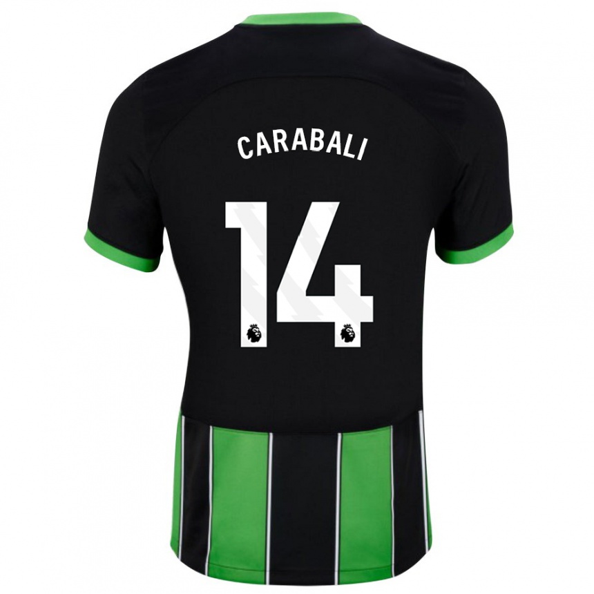 Men Football Jorelyn Andrea Carabalí Martínez #14 Black Green Away Jersey 2023/24 T-Shirt
