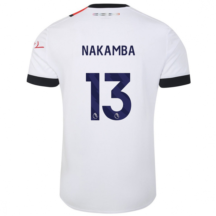 Men Football Marvelous Nakamba #13 White Away Jersey 2023/24 T-Shirt
