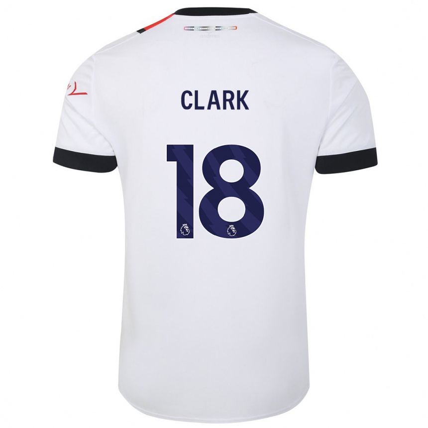 Men Football Jordan Clark #18 White Away Jersey 2023/24 T-Shirt