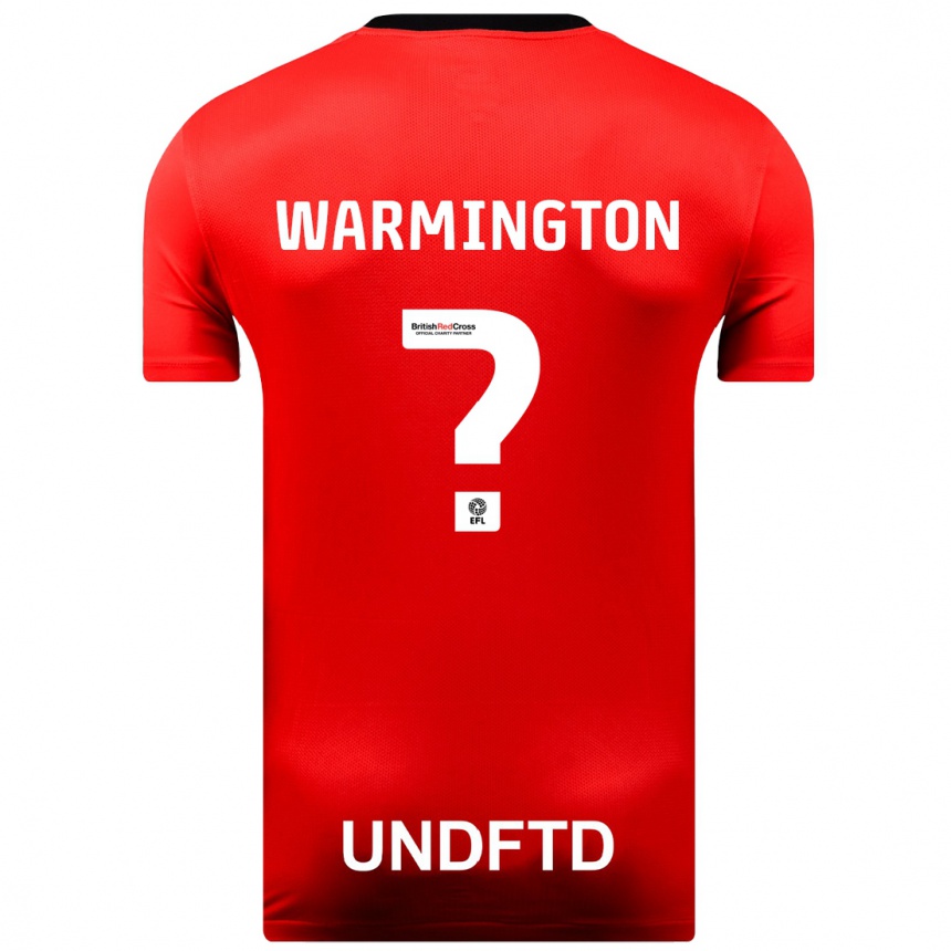 Men Football Tyrese Warmington #0 Red Away Jersey 2023/24 T-Shirt