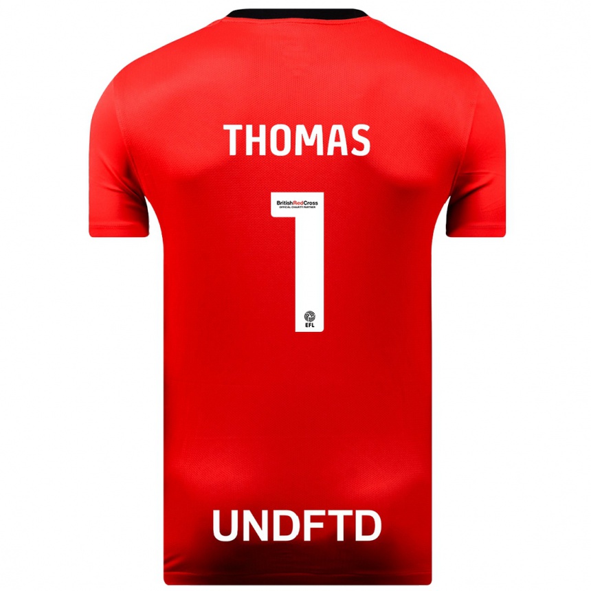 Men Football Lucy Thomas #1 Red Away Jersey 2023/24 T-Shirt