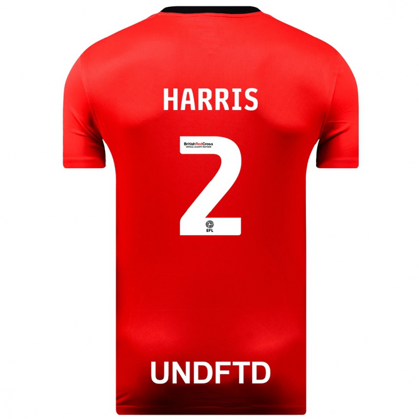 Men Football Martha Harris #2 Red Away Jersey 2023/24 T-Shirt