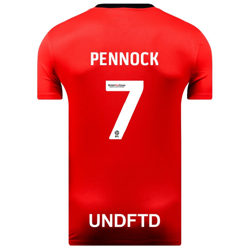 Men Football Jade Pennock #7 Red Away Jersey 2023/24 T-Shirt