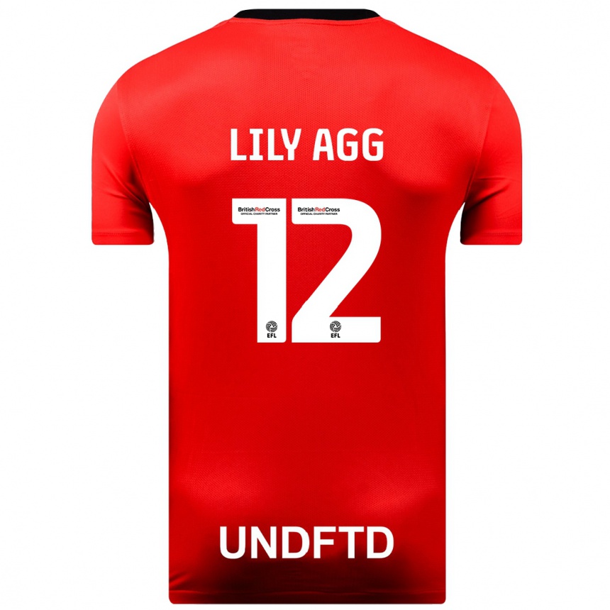 Men Football Lily Agg #12 Red Away Jersey 2023/24 T-Shirt