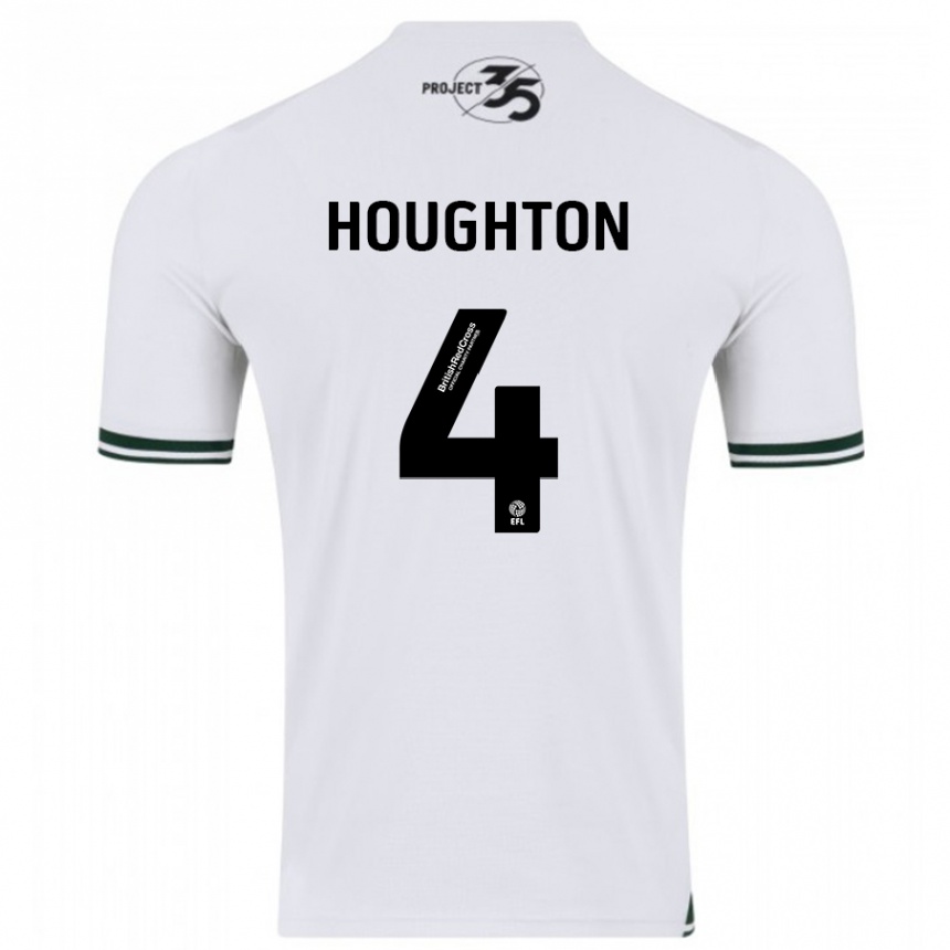 Men Football Jordan Houghton #4 White Away Jersey 2023/24 T-Shirt