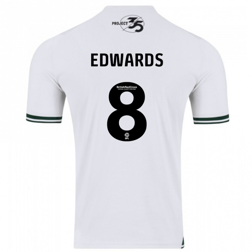 Men Football Joe Edwards #8 White Away Jersey 2023/24 T-Shirt