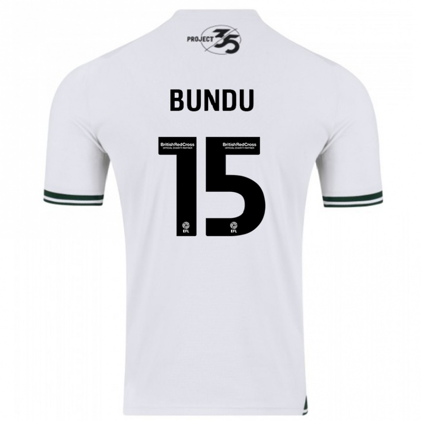 Men Football Mustapha Bundu #15 White Away Jersey 2023/24 T-Shirt