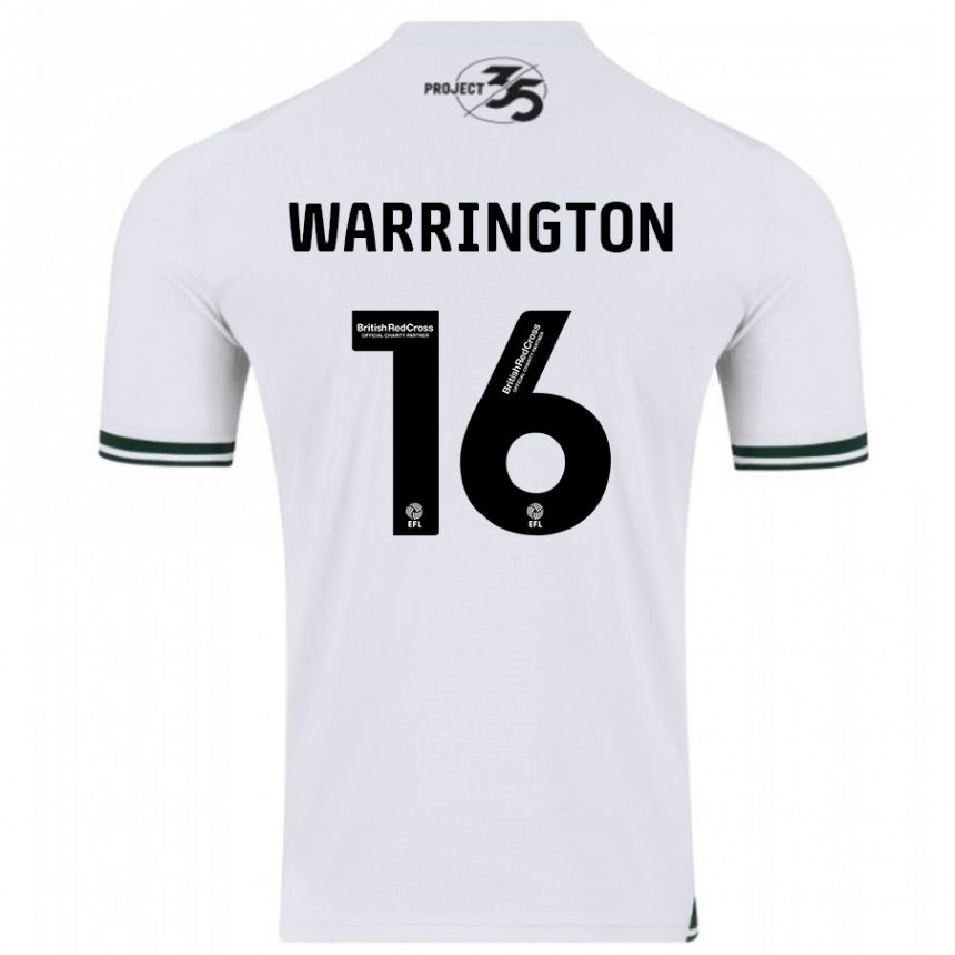 Men Football Lewis Warrington #16 White Away Jersey 2023/24 T-Shirt