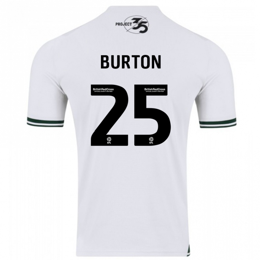 Men Football Callum Burton #25 White Away Jersey 2023/24 T-Shirt