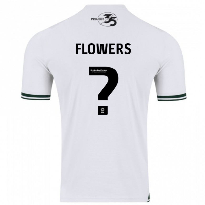 Men Football Lewis Flowers #0 White Away Jersey 2023/24 T-Shirt