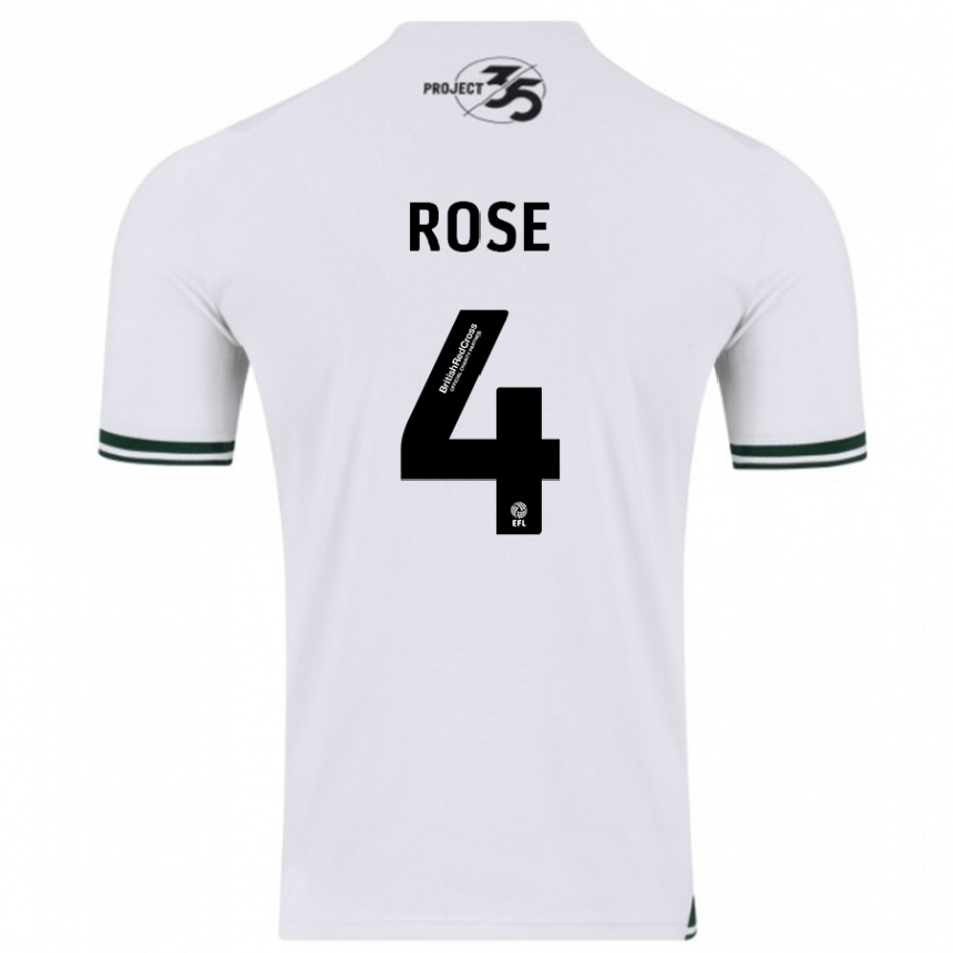 Men Football Jemma Rose #4 White Away Jersey 2023/24 T-Shirt