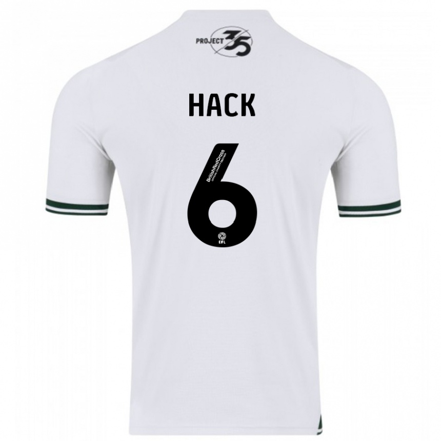 Men Football Lucy Hack #6 White Away Jersey 2023/24 T-Shirt