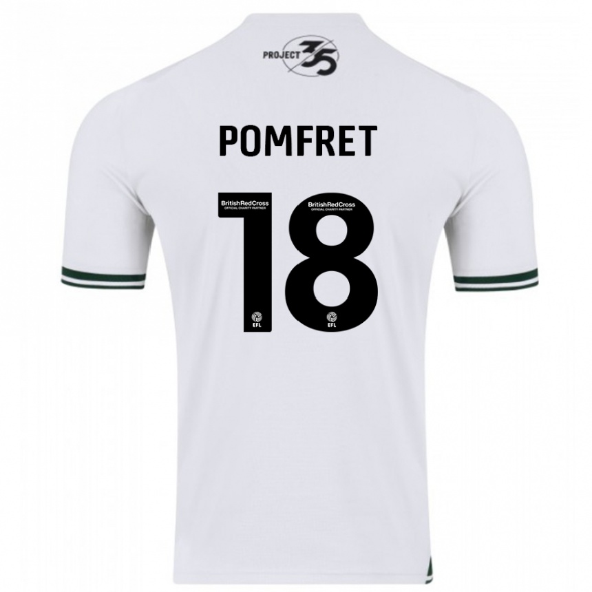 Men Football Taya Pomfret #18 White Away Jersey 2023/24 T-Shirt