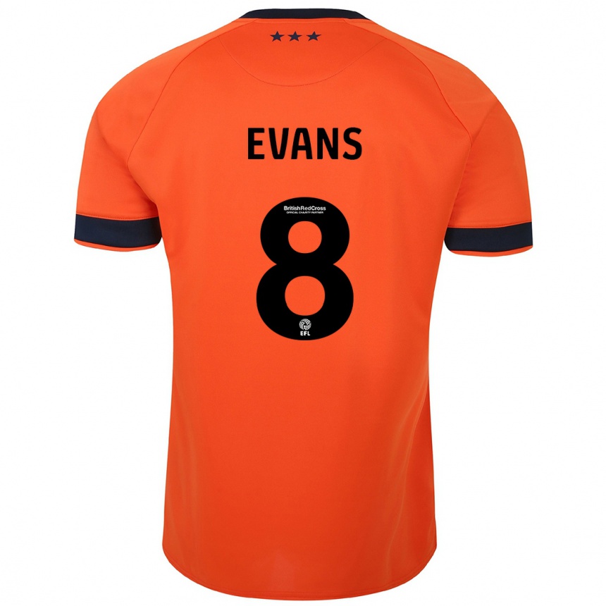 Men Football Lee Evans #8 Orange Away Jersey 2023/24 T-Shirt