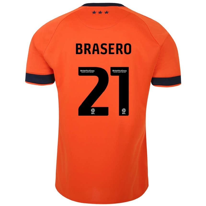 Men Football Sarah Brasero-Carreira #21 Orange Away Jersey 2023/24 T-Shirt