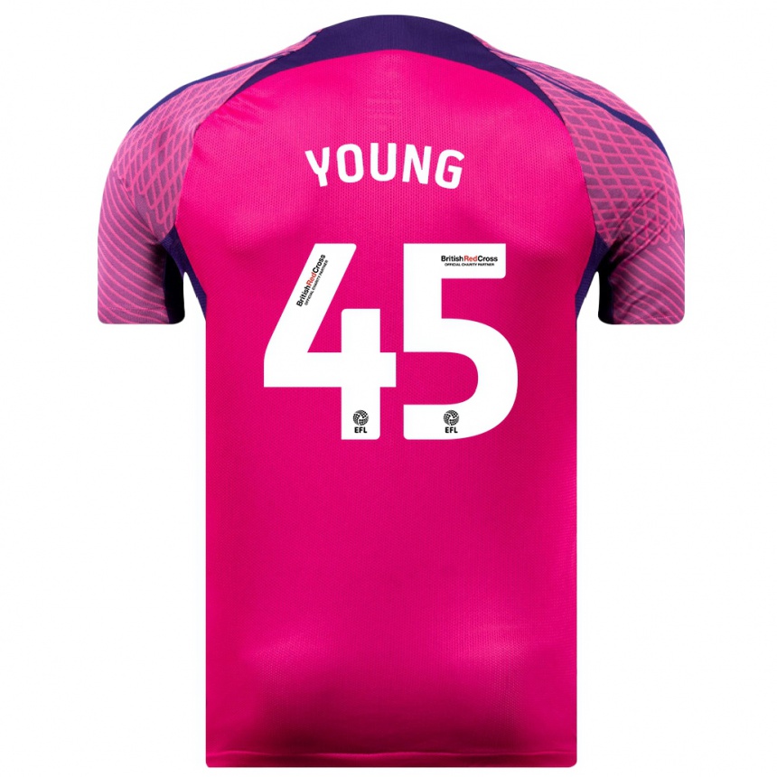 Men Football Matthew Young #45 Purple Away Jersey 2023/24 T-Shirt