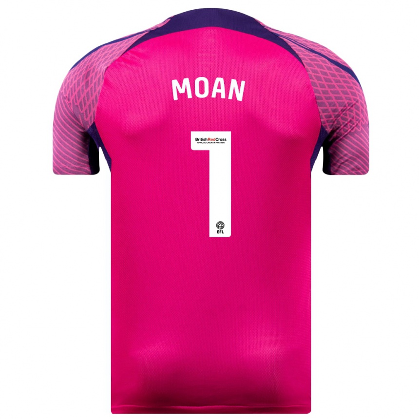 Men Football Claudia Moan #1 Purple Away Jersey 2023/24 T-Shirt