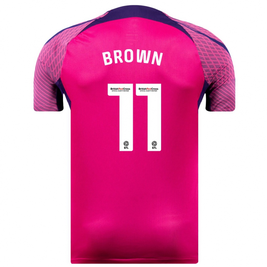 Men Football Jessica Brown #11 Purple Away Jersey 2023/24 T-Shirt