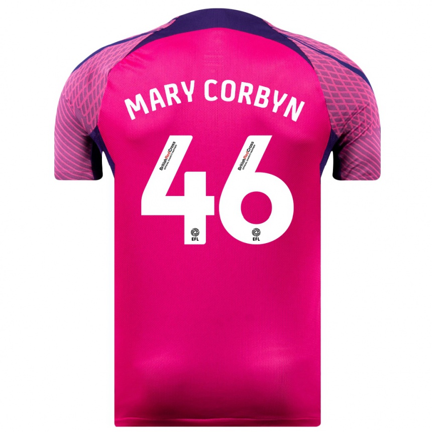 Men Football Mary Corbyn #46 Purple Away Jersey 2023/24 T-Shirt