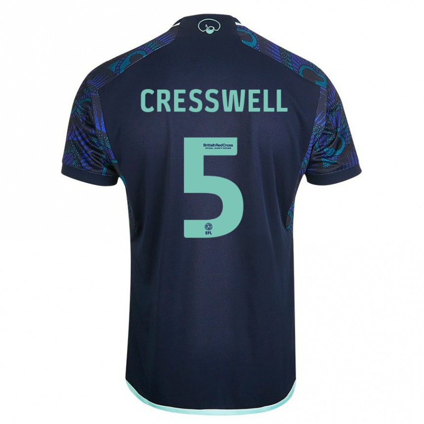 Men Football Charlie Cresswell #5 Blue Away Jersey 2023/24 T-Shirt