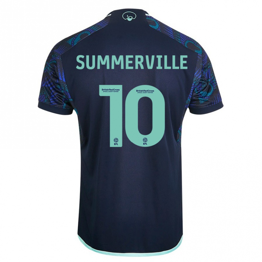 Men Football Crysencio Summerville #10 Blue Away Jersey 2023/24 T-Shirt