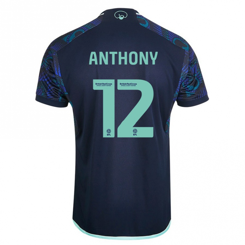 Men Football Jaidon Anthony #12 Blue Away Jersey 2023/24 T-Shirt