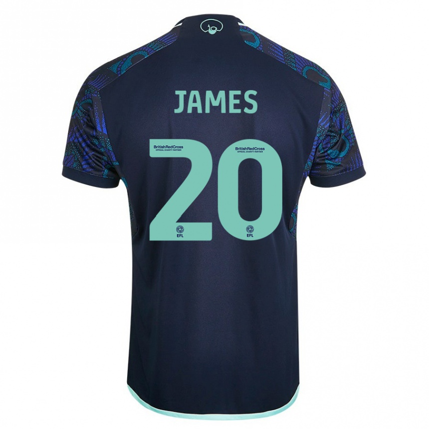 Men Football Daniel James #20 Blue Away Jersey 2023/24 T-Shirt