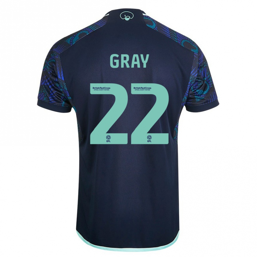 Men Football Archie Gray #22 Blue Away Jersey 2023/24 T-Shirt