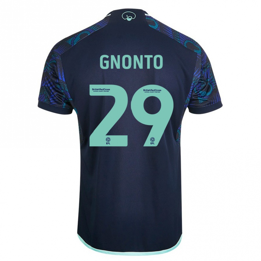 Men Football Wilfried Gnonto #29 Blue Away Jersey 2023/24 T-Shirt