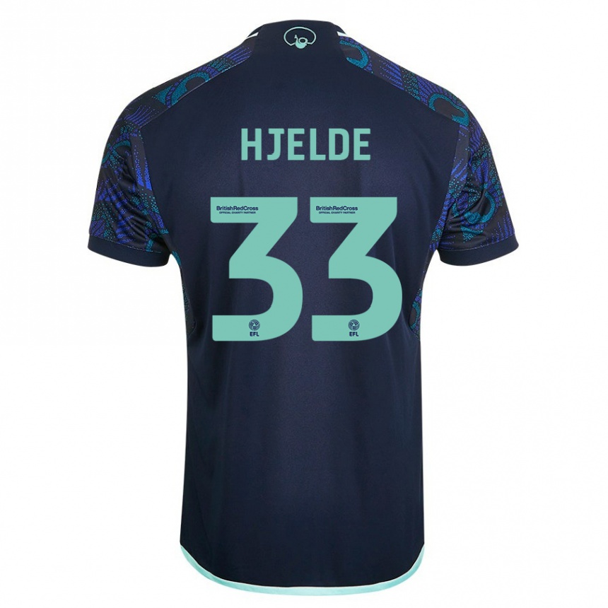 Men Football Leo Fuhr Hjelde #33 Blue Away Jersey 2023/24 T-Shirt