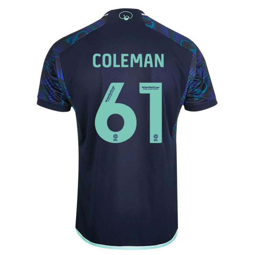 Men Football Cian Coleman #61 Blue Away Jersey 2023/24 T-Shirt