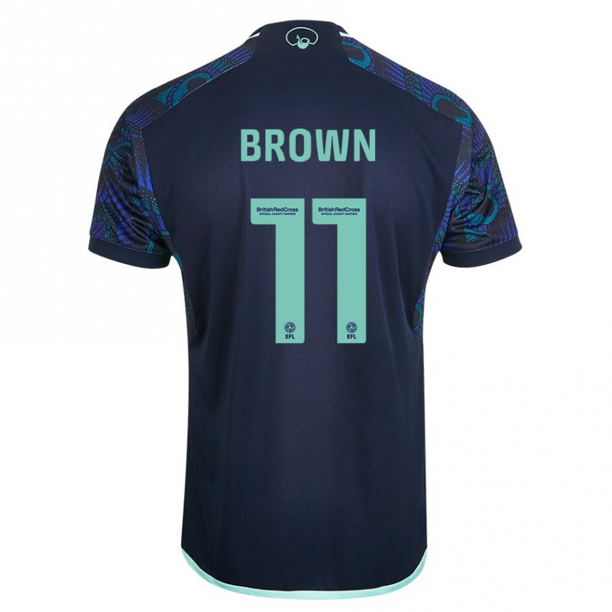 Men Football Abbie Brown #11 Blue Away Jersey 2023/24 T-Shirt