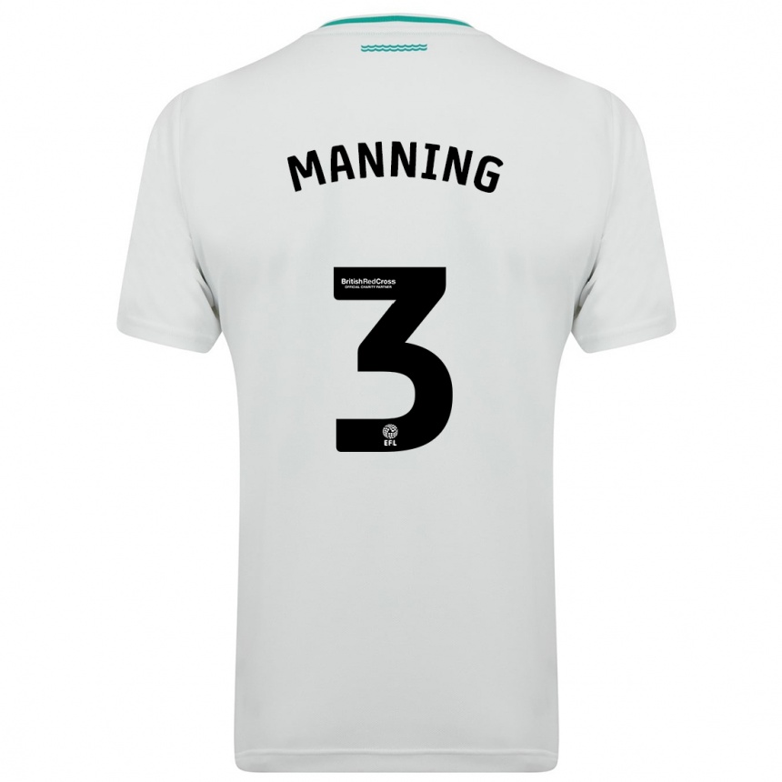 Men Football Ryan Manning #3 White Away Jersey 2023/24 T-Shirt