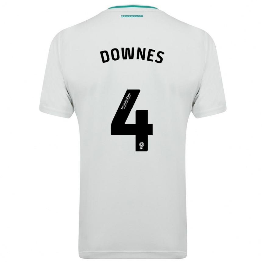 Men Football Flynn Downes #4 White Away Jersey 2023/24 T-Shirt