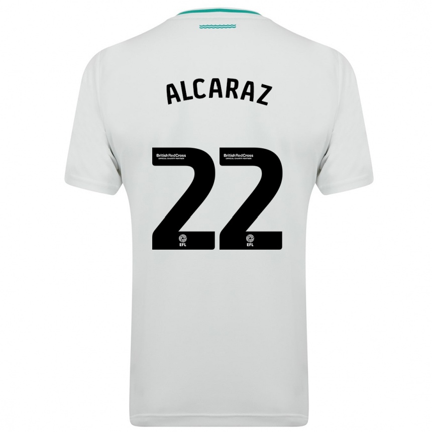 Men Football Carlos Alcaraz #22 White Away Jersey 2023/24 T-Shirt