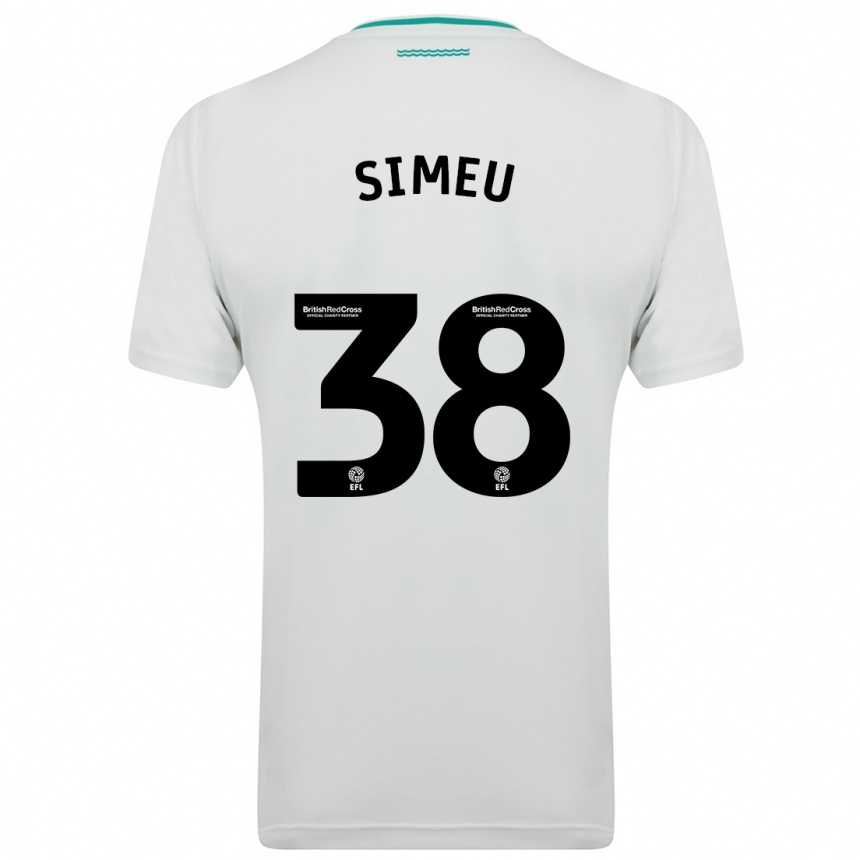 Men Football Dynel Simeu #38 White Away Jersey 2023/24 T-Shirt